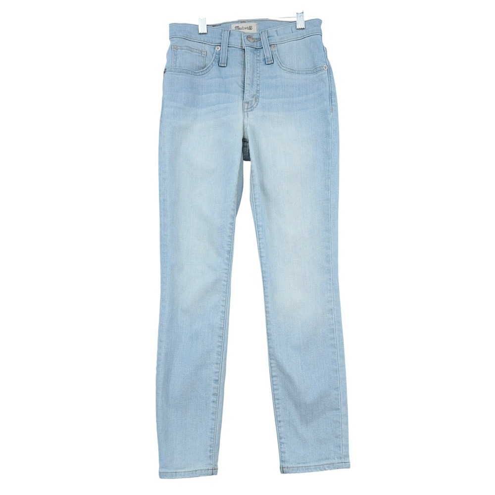 Madewell 9" Mid-Rise Skinny Crop Women 23 Cotton Blend‎ Light Wash Blue